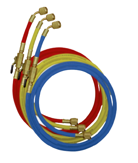 150 CM R-410A REFRIGERANT CHARGING HOSE SET WITH VALVE
